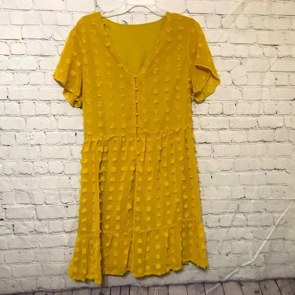 Yellow Polka Dot Dress - Picture 2 of 10
